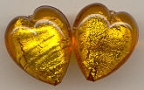 Large Amber Foil Hearts